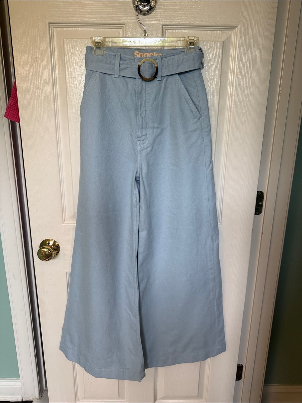 NWOT Mother SNACKS the Sugar Cone Prep Wide-Leg High-Rise Pants